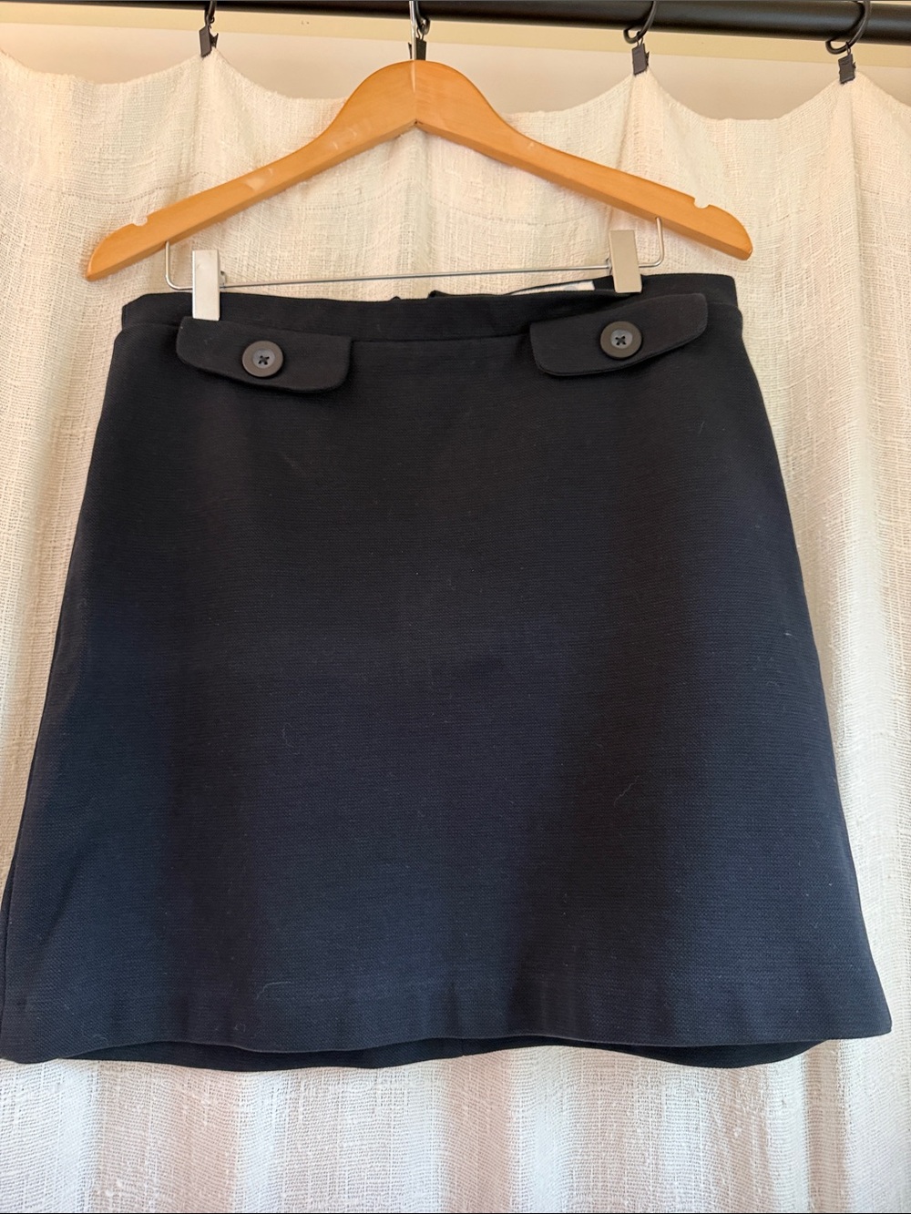 Boden Navy Mini Skirt with Button Tab Waist